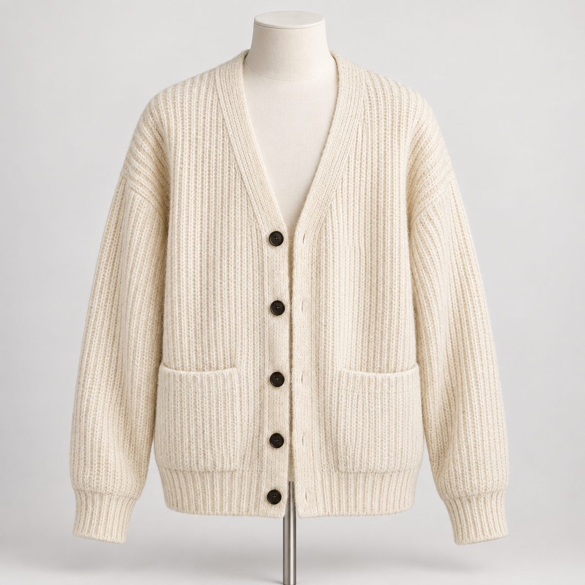 Rozpinany sweter z dekoltem w serek