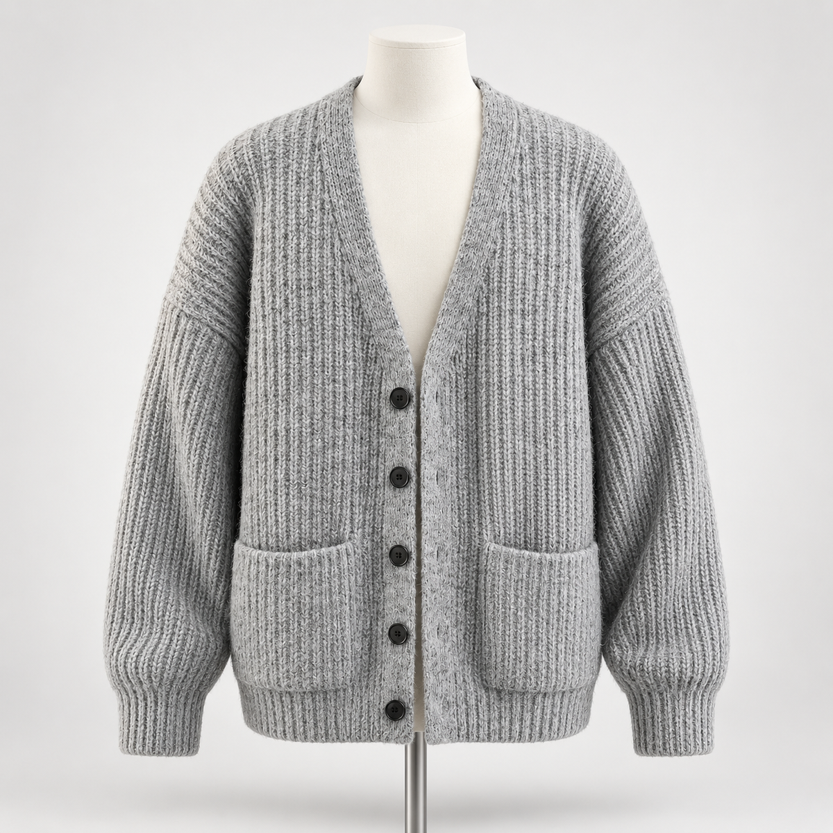 Rozpinany sweter z dekoltem w serek
