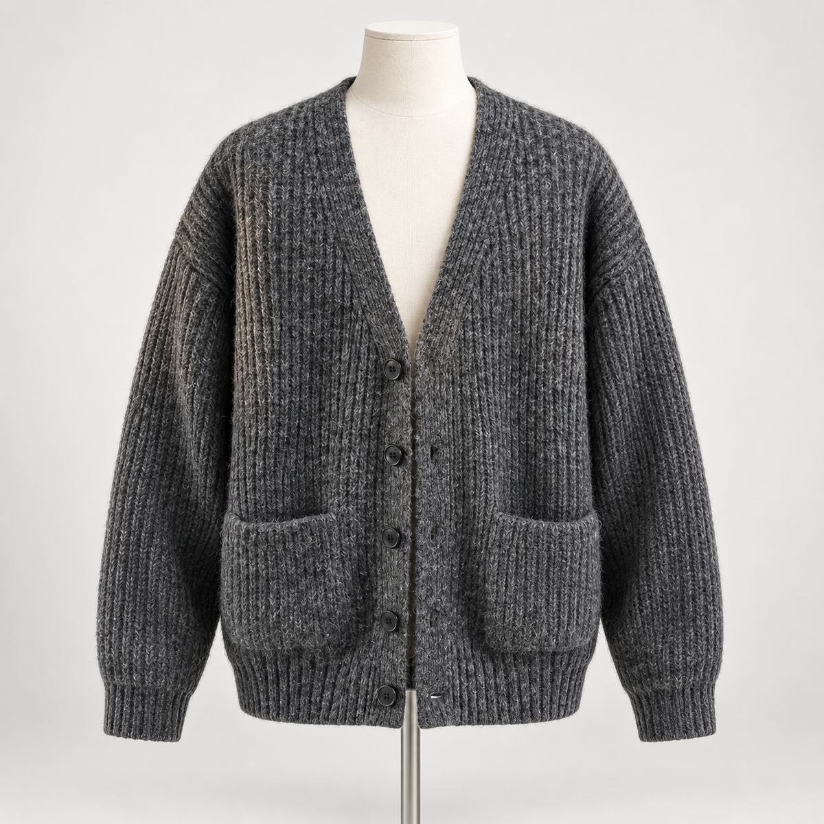 Rozpinany sweter z dekoltem w serek