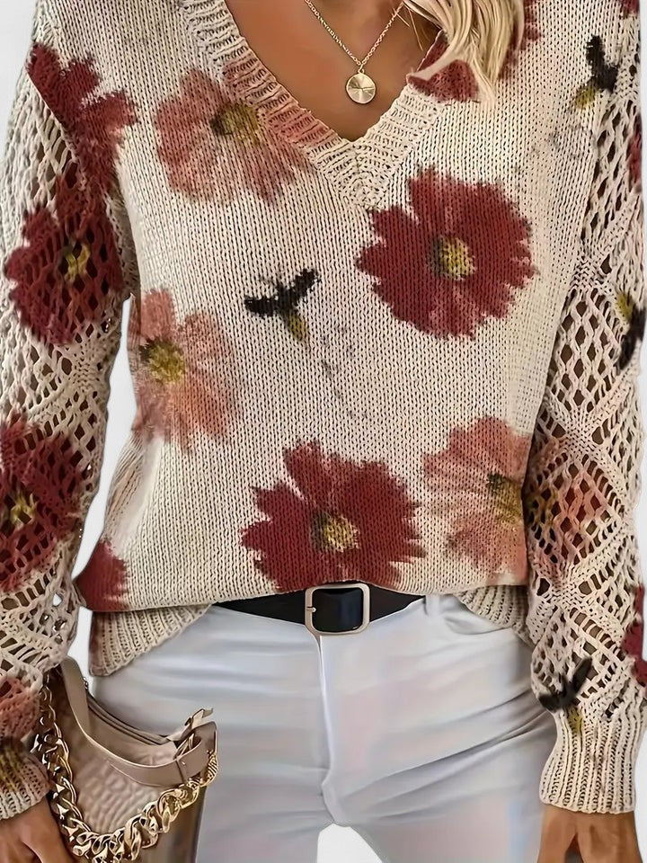 Aurelia – Elegancki sweter w kwiaty