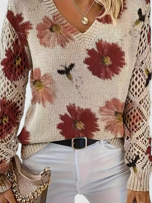Aurelia – Elegancki sweter w kwiaty