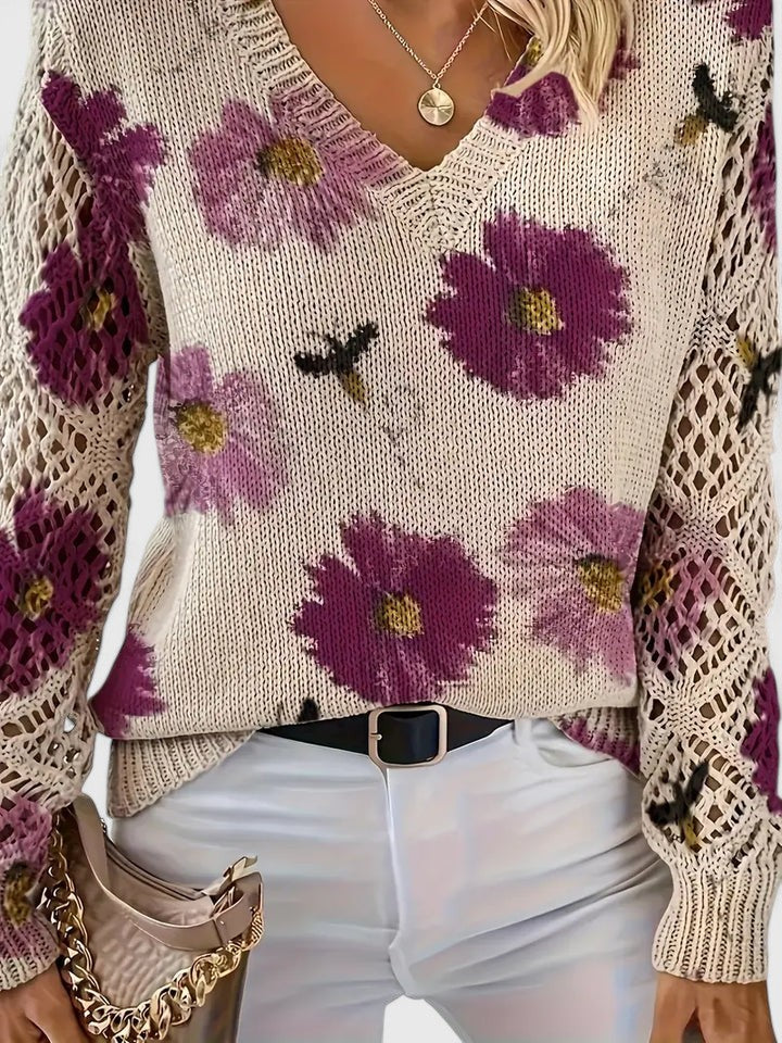Aurelia – Elegancki sweter w kwiaty