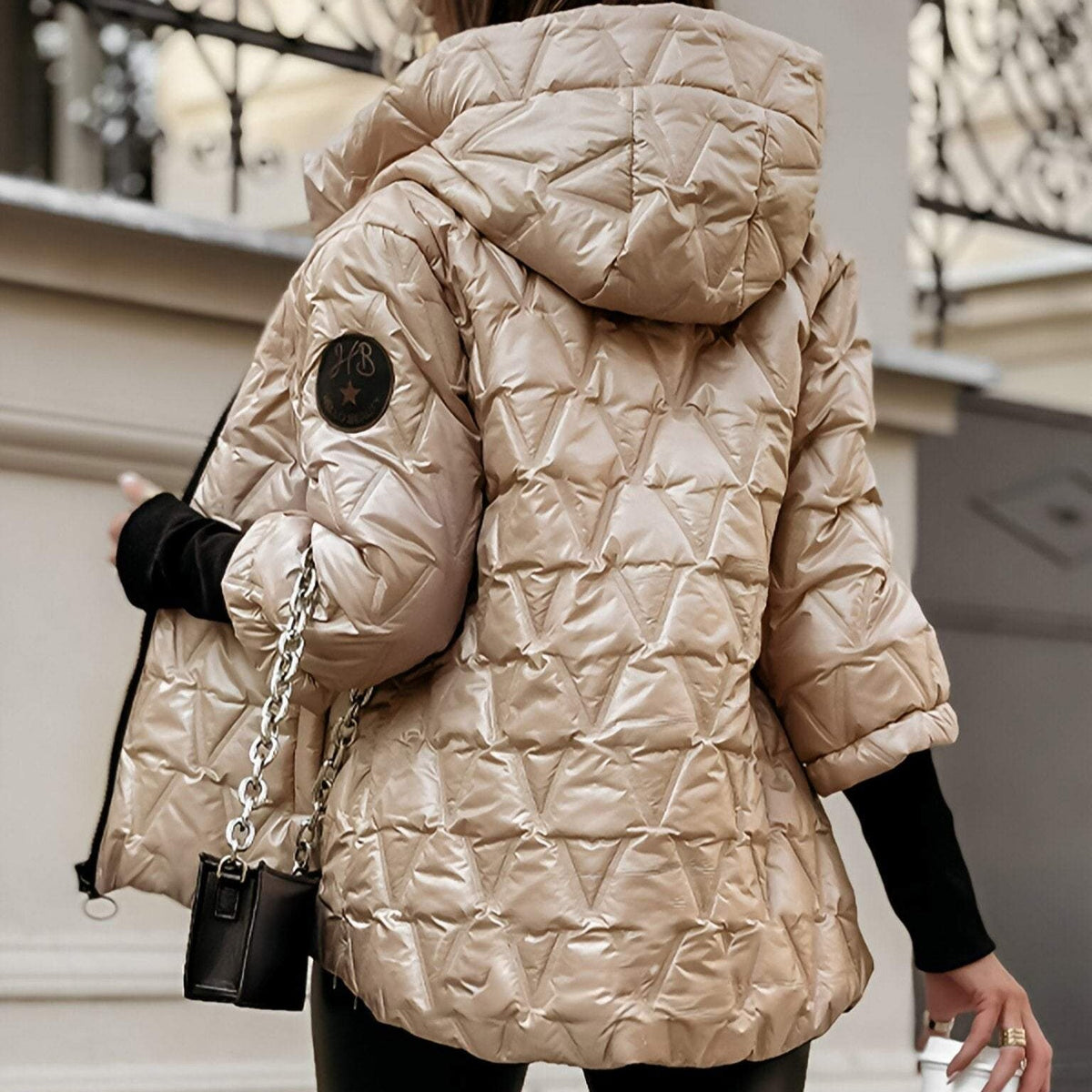 Carolina – Pikowana kurtka typu puffer z dużym kołnierzem