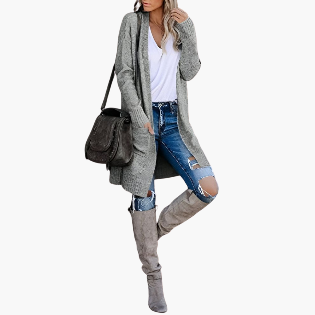 Holly | Sweter rozpinany z kieszeniami