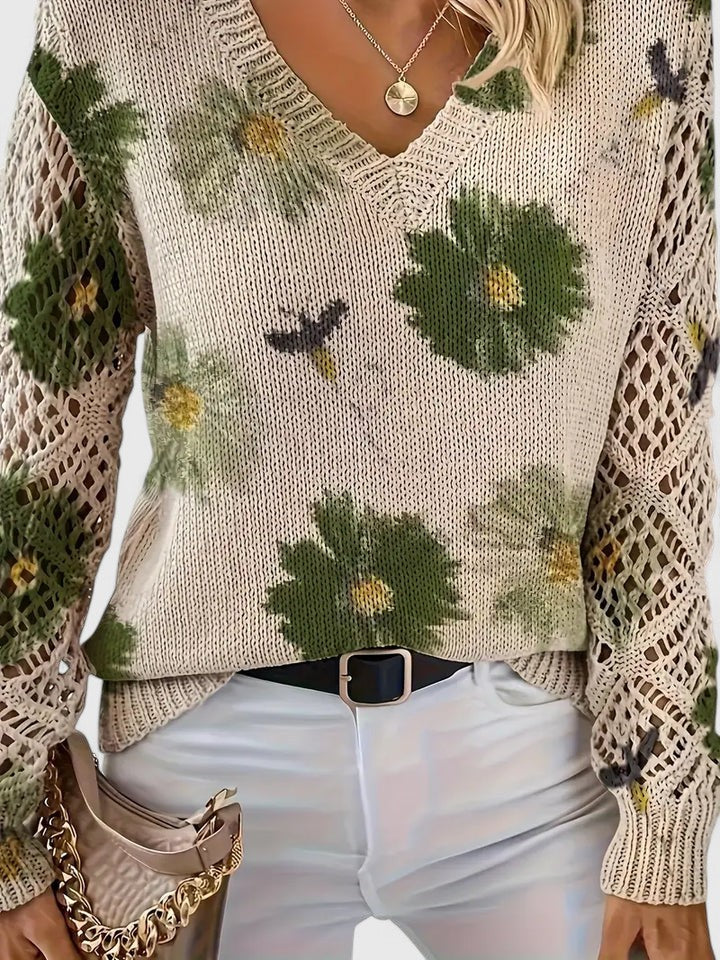 Aurelia – Elegancki sweter w kwiaty