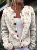 Evanthea™ | Vintage Floralny Kardigan Dzianinowy