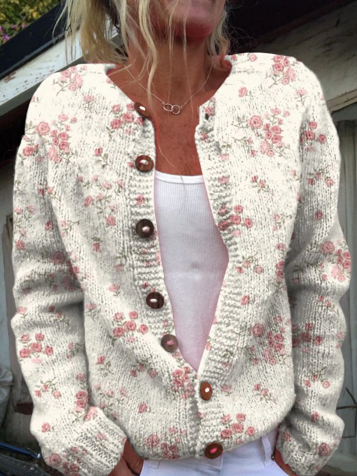 Evanthea™ | Vintage Floralny Kardigan Dzianinowy