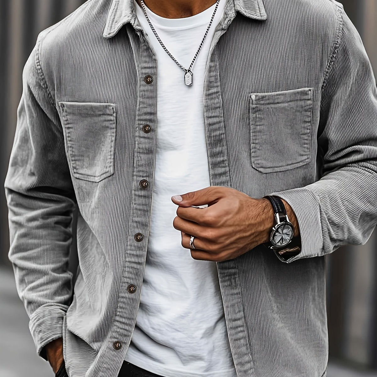 Bryce | Koszula wierzchnia o żebrowanej fakturze