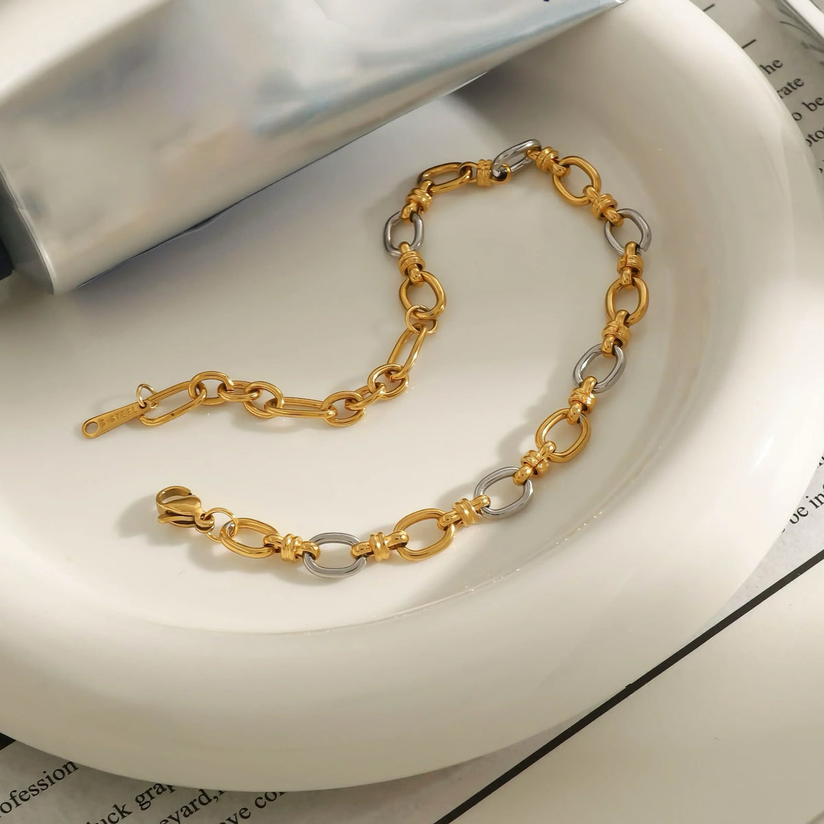 Addison Two Tone Gold Bracelet
