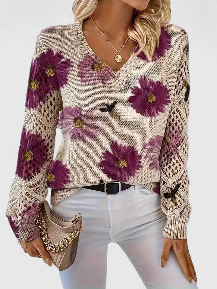 Aurelia – Elegancki sweter w kwiaty