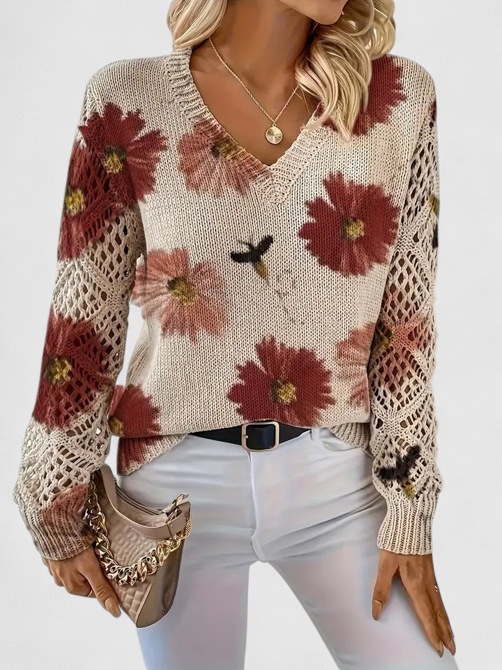 Aurelia – Elegancki sweter w kwiaty