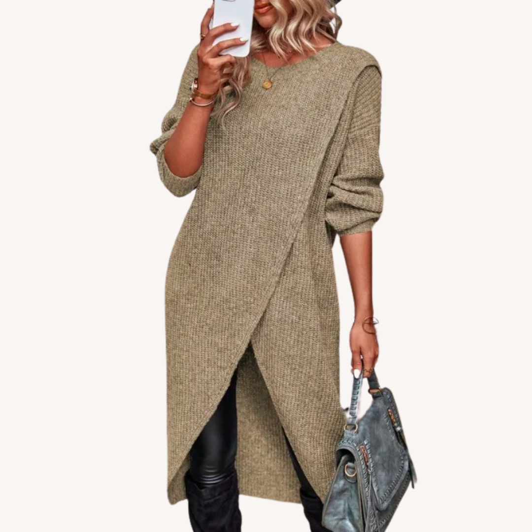 Leona | Dzianinowa sukienka maxi typu sweter
