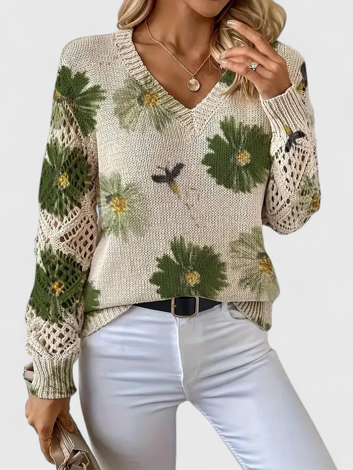 Aurelia – Elegancki sweter w kwiaty