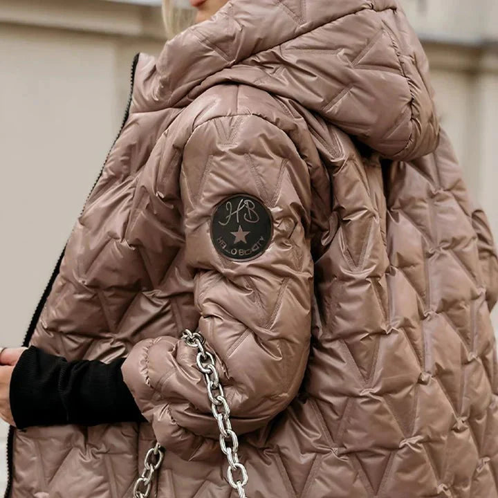 Carolina – Pikowana kurtka typu puffer z dużym kołnierzem