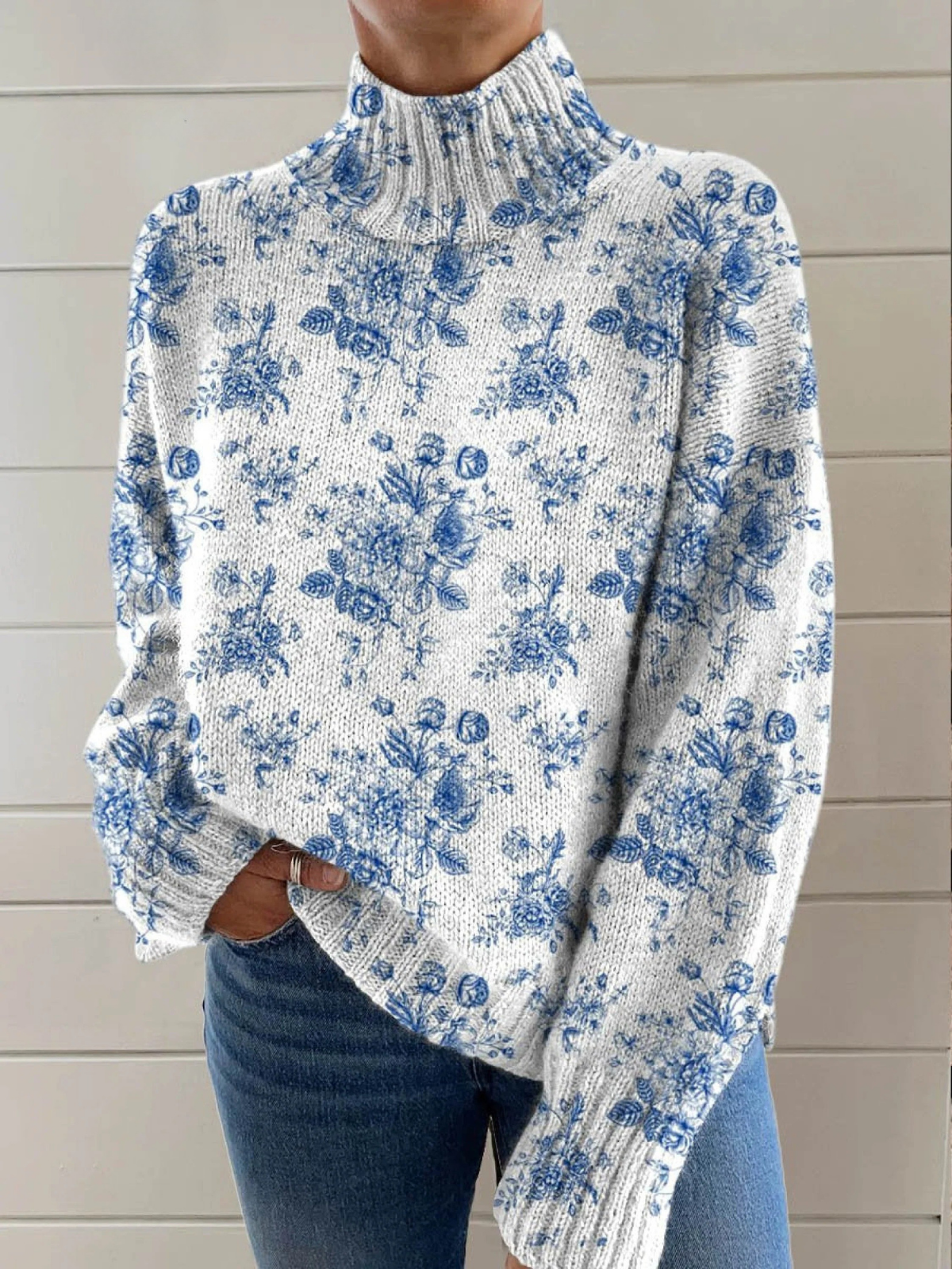 Ruby | Sweter z golfem Blossom