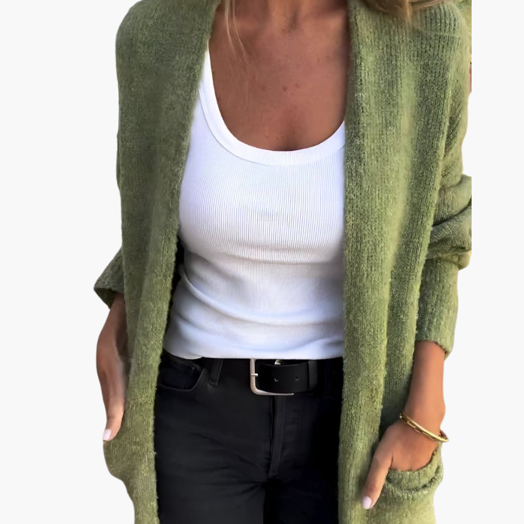 Holly | Sweter rozpinany z kieszeniami