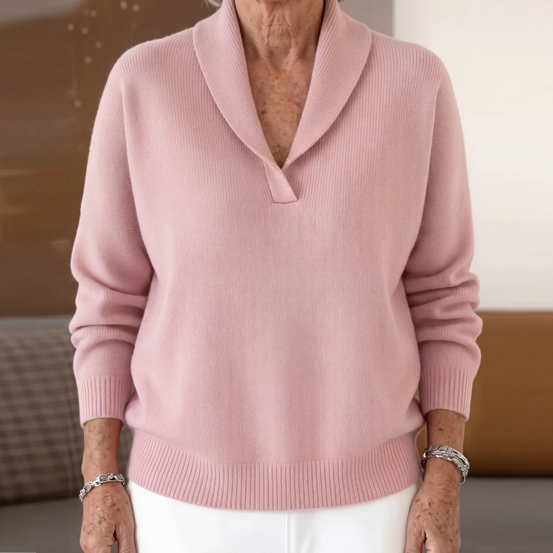 Naomi | Sweter z drapowanym dekoltem w serek