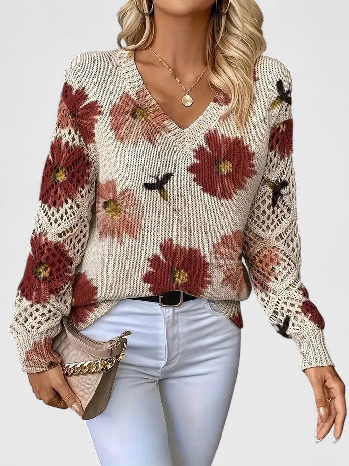Aurelia – Elegancki sweter w kwiaty
