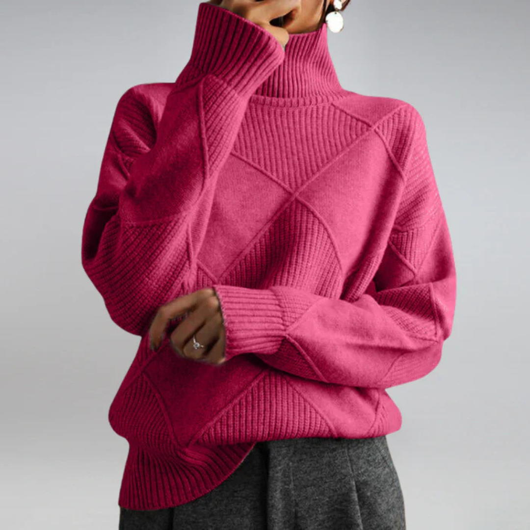 Lauren | Sweter z golfem w stylu retro