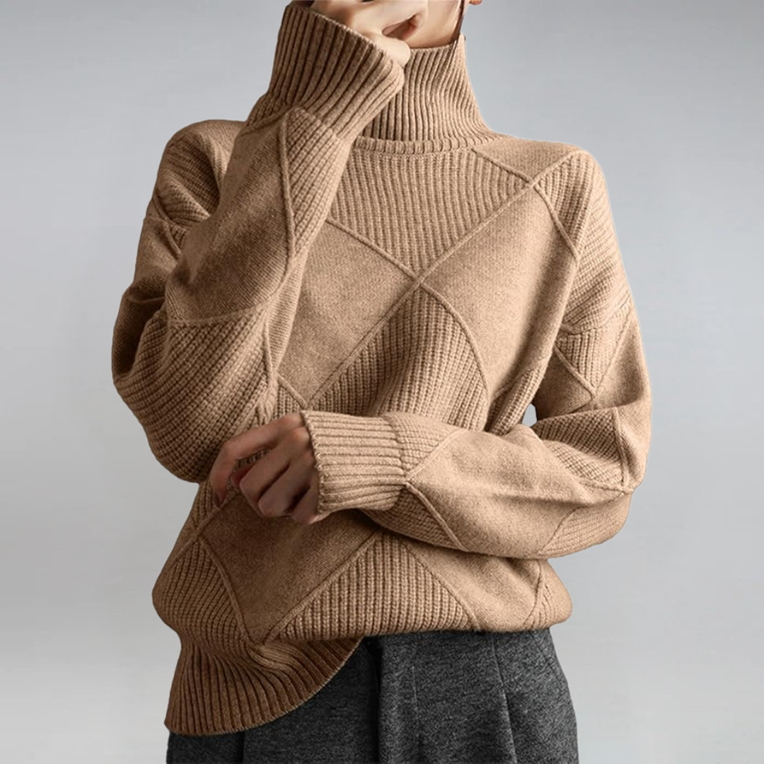 Lauren | Sweter z golfem w stylu retro