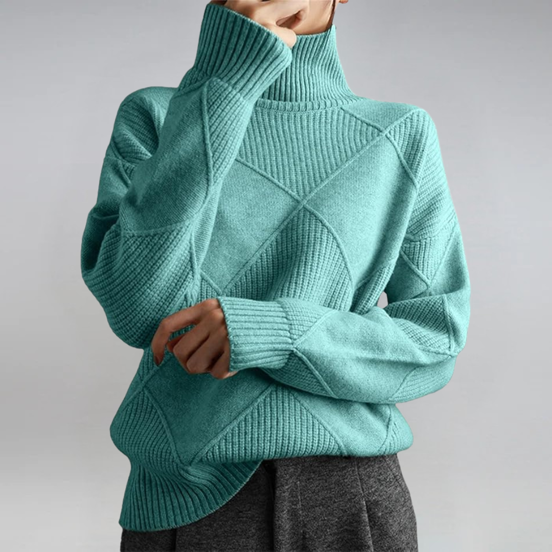 Lauren | Sweter z golfem w stylu retro