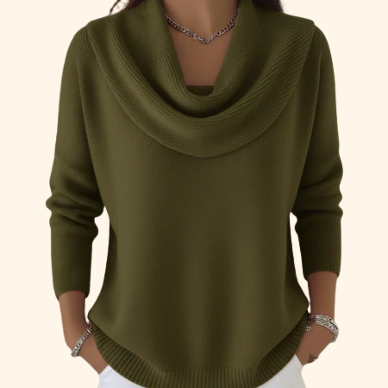 Elena | Sweter z golfem typu „cowl”