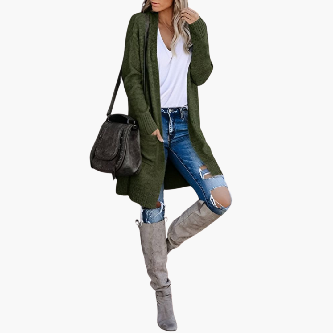 Holly | Sweter rozpinany z kieszeniami