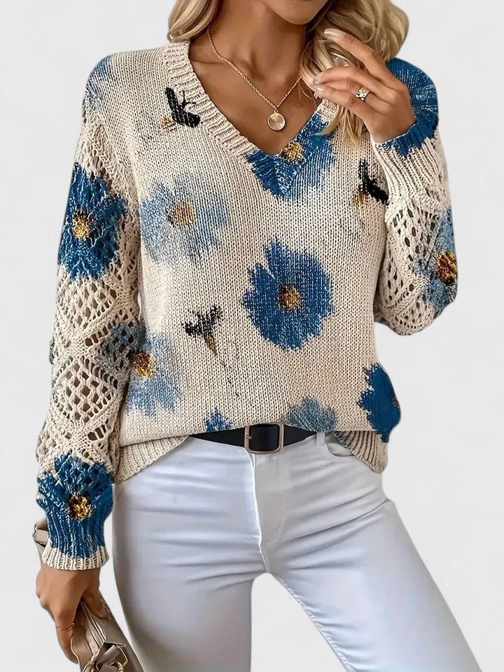 Aurelia – Elegancki sweter w kwiaty