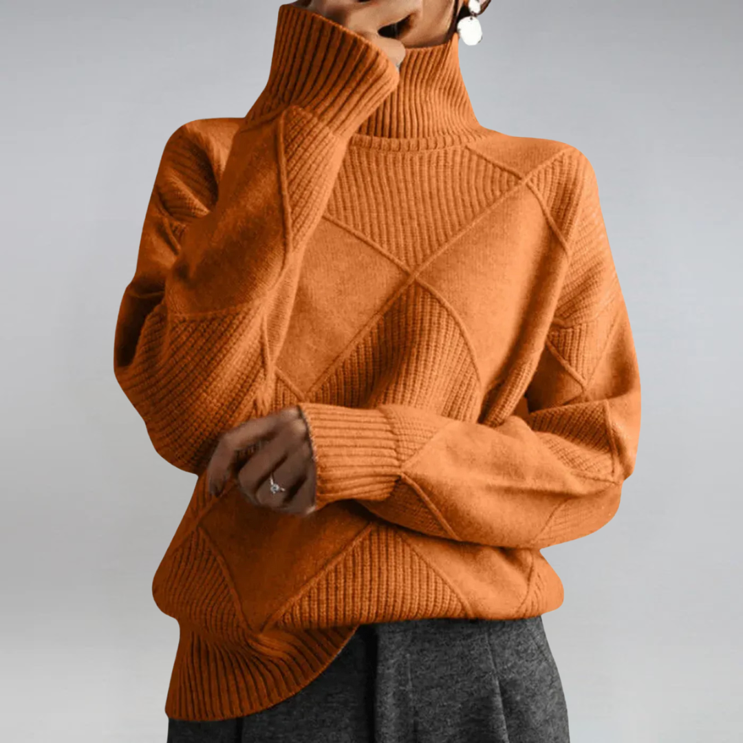 Lauren | Sweter z golfem w stylu retro