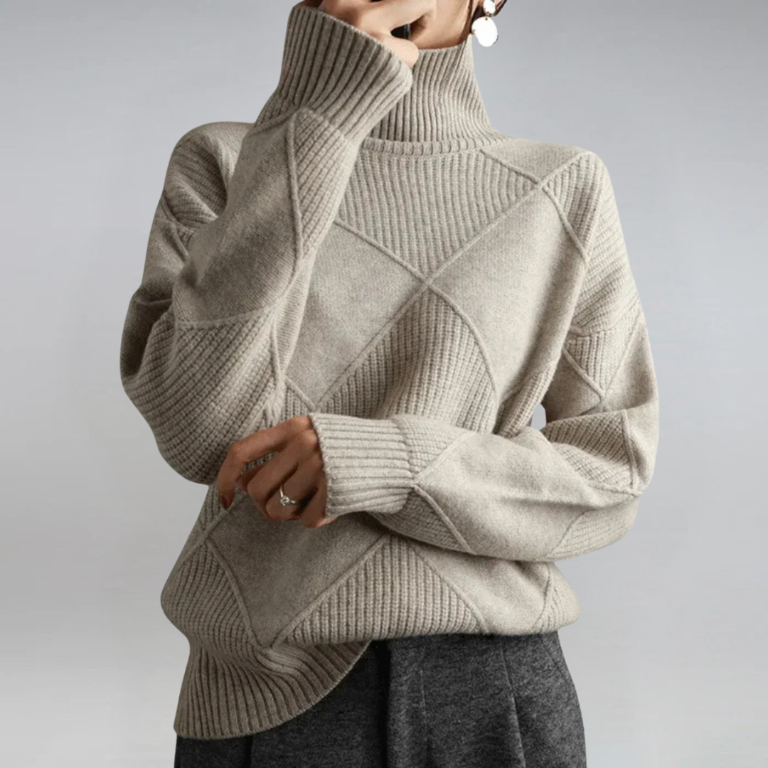 Lauren | Sweter z golfem w stylu retro
