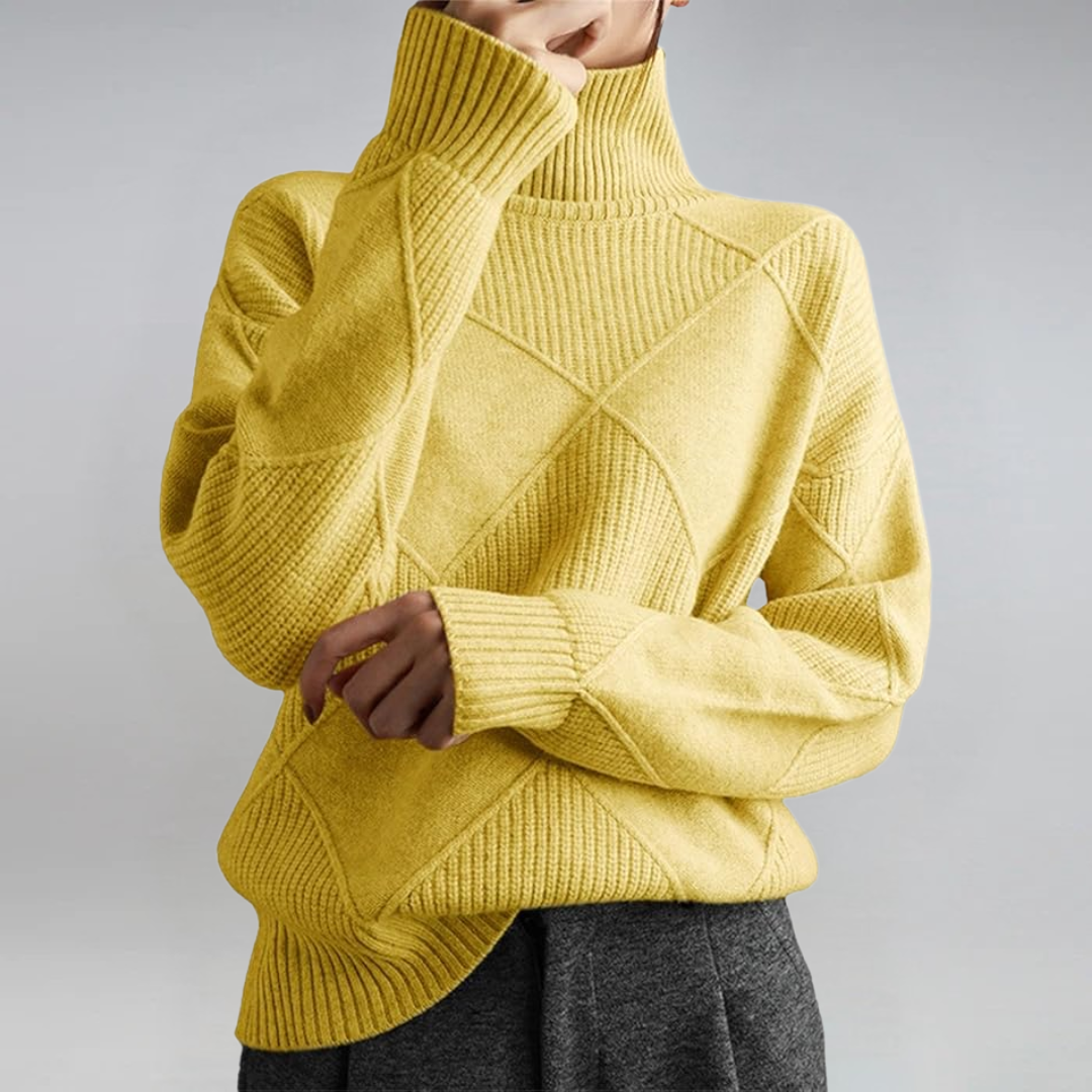 Lauren | Sweter z golfem w stylu retro