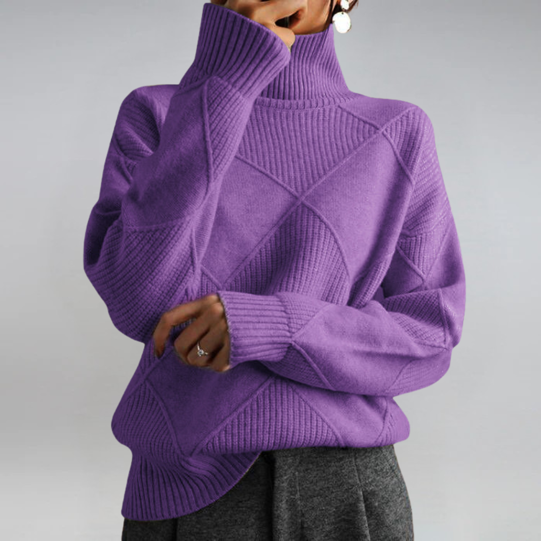 Lauren | Sweter z golfem w stylu retro