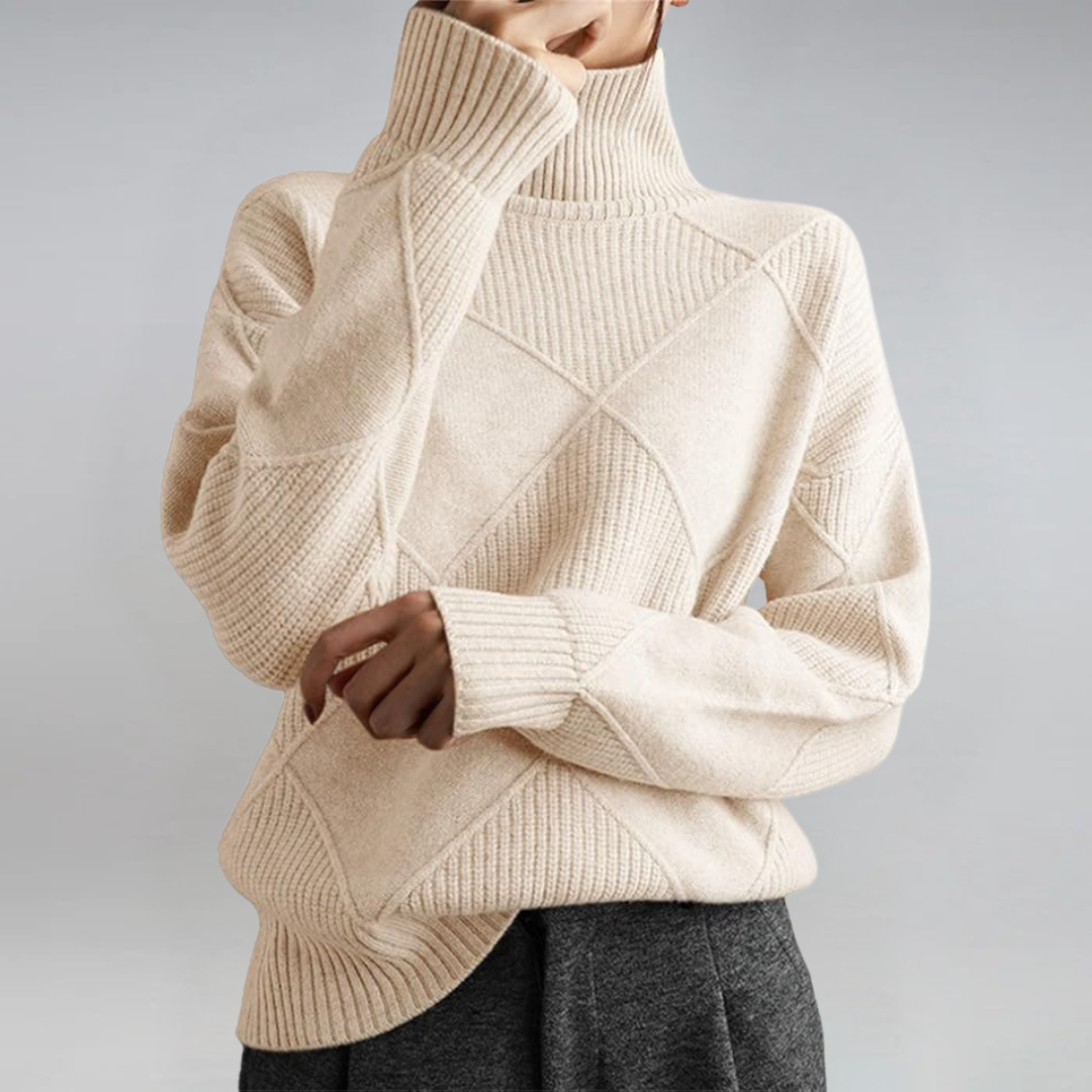 Lauren | Sweter z golfem w stylu retro