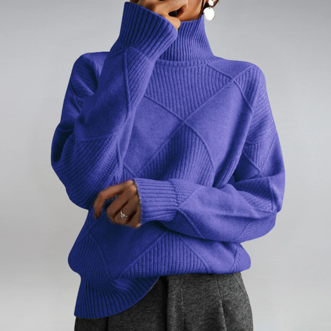 Lauren | Sweter z golfem w stylu retro