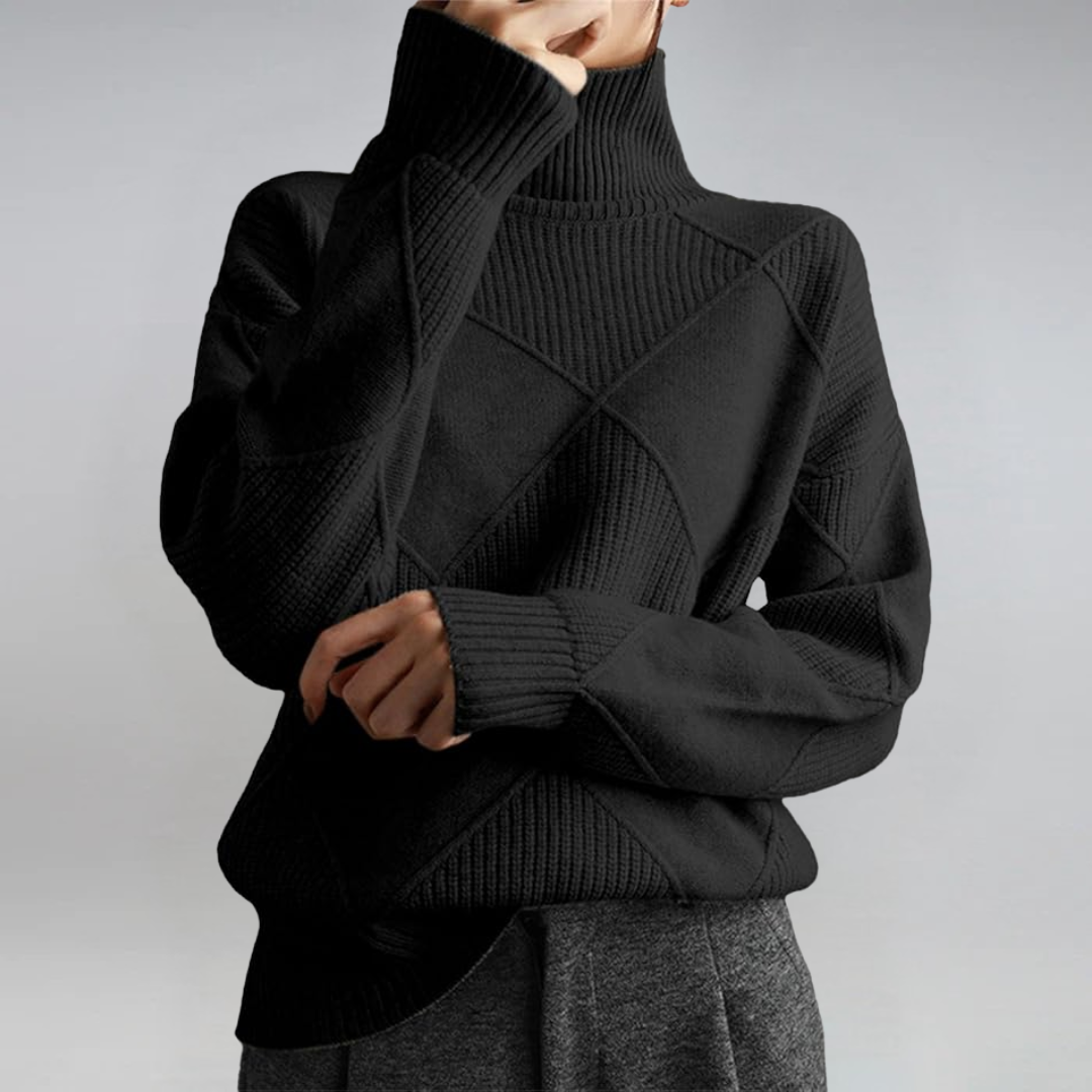 Lauren | Sweter z golfem w stylu retro