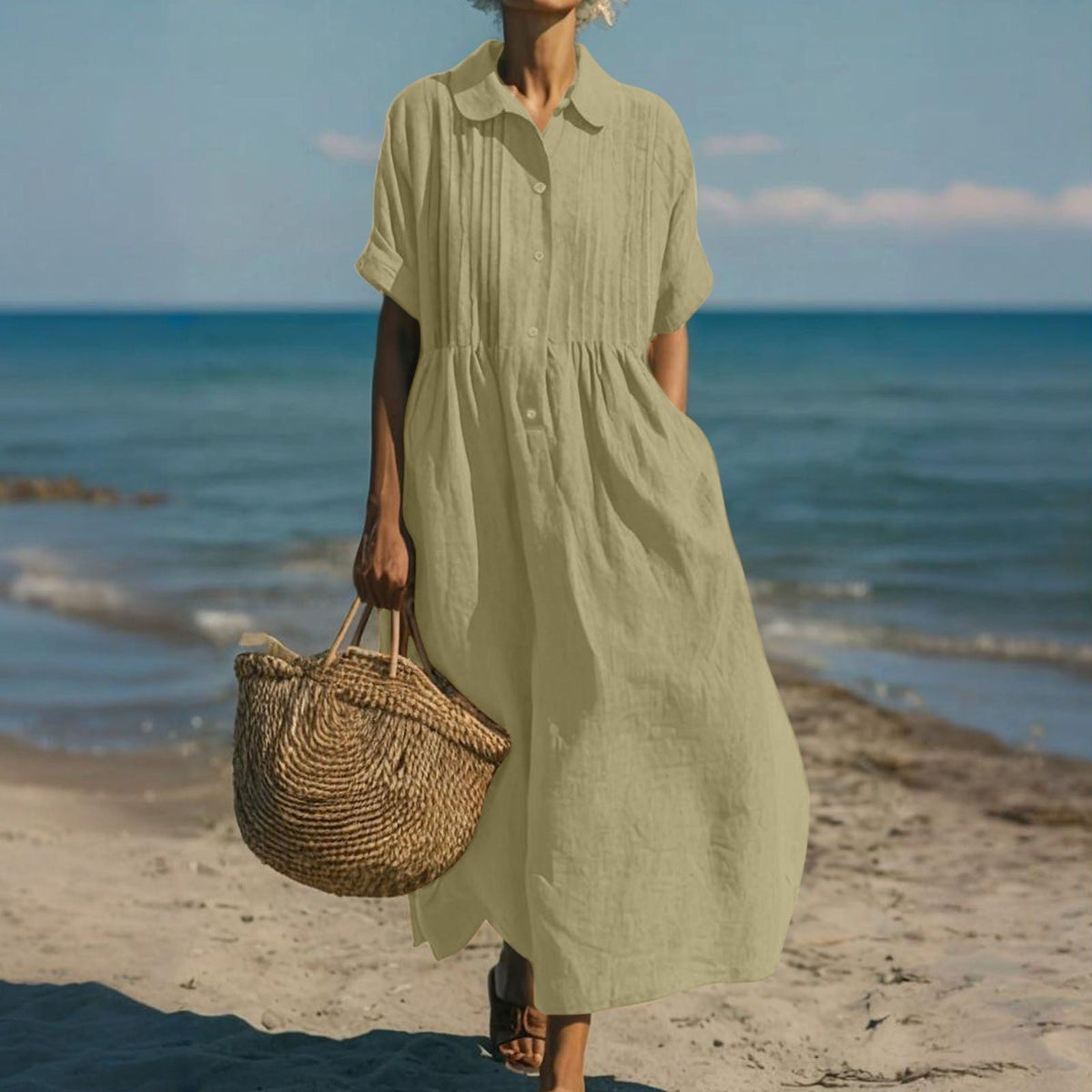 Mandy | Elegant Collared Maxi Dress