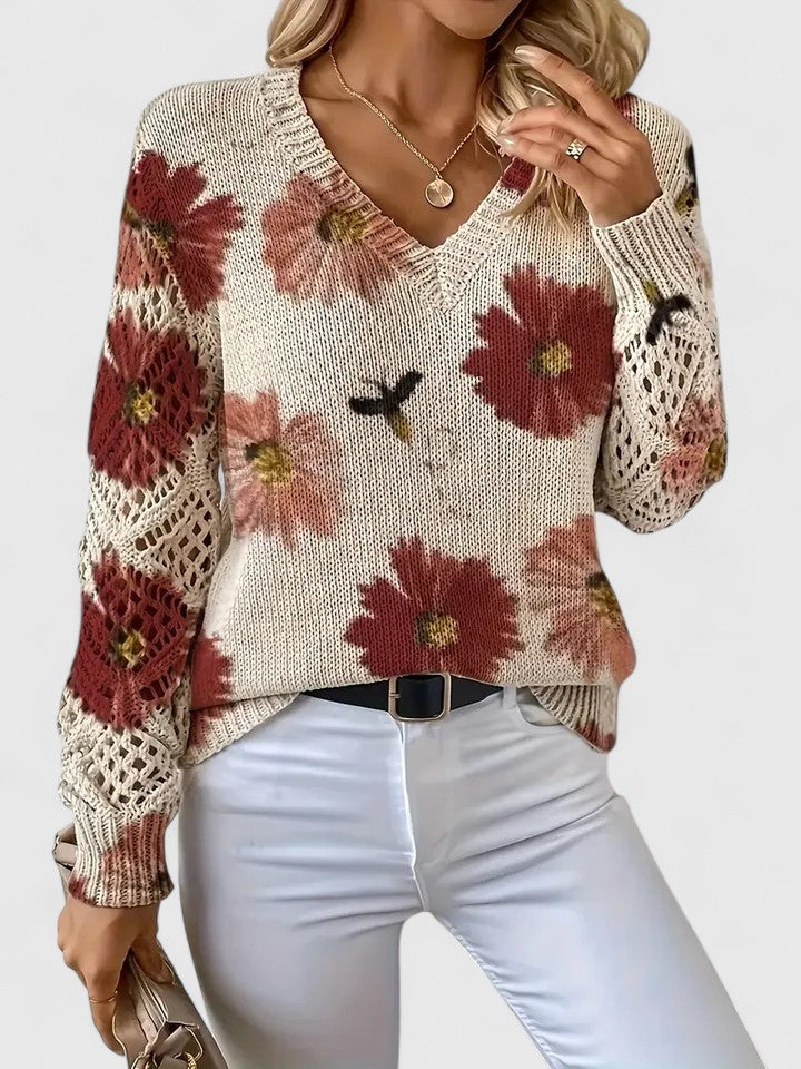 Aurelia – Elegancki sweter w kwiaty