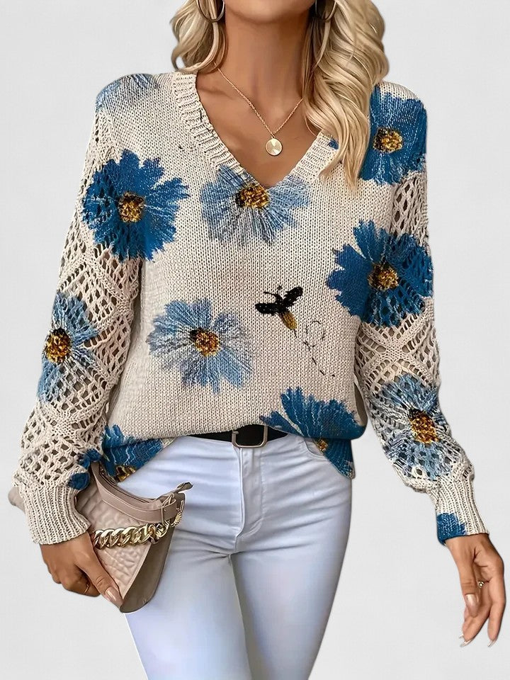 Aurelia – Elegancki sweter w kwiaty