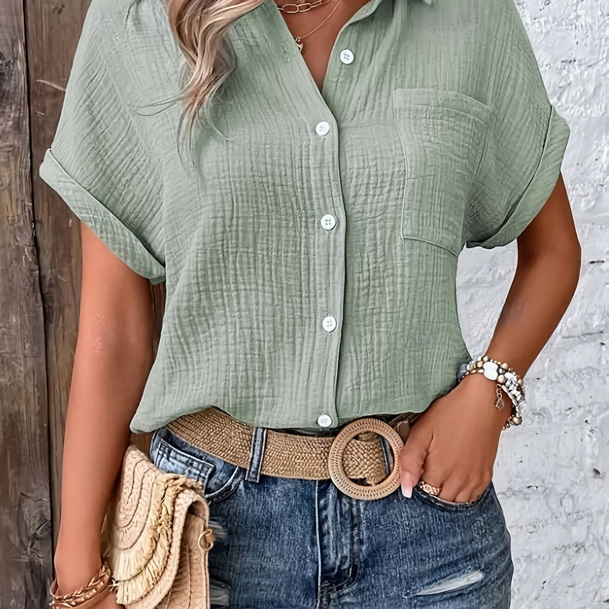 Evelyn | Textured Blouse