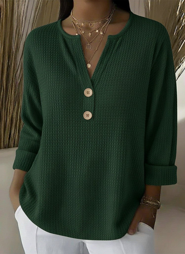 Lucinda™ | Bluzka z guzikami Henley