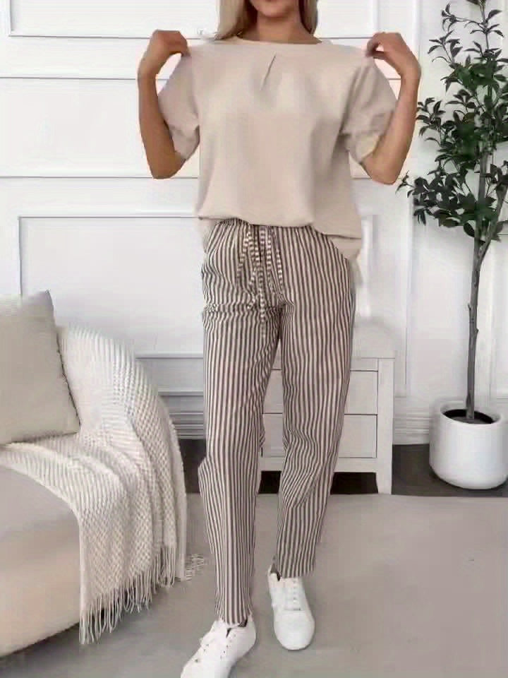 Aaliyah | Striped Casual Trousers