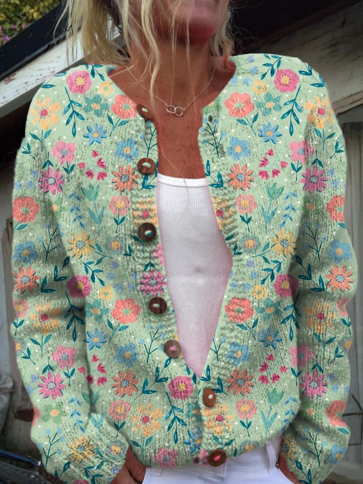 Foxfield™ | Damski kardigan w stylu vintage w kwiaty