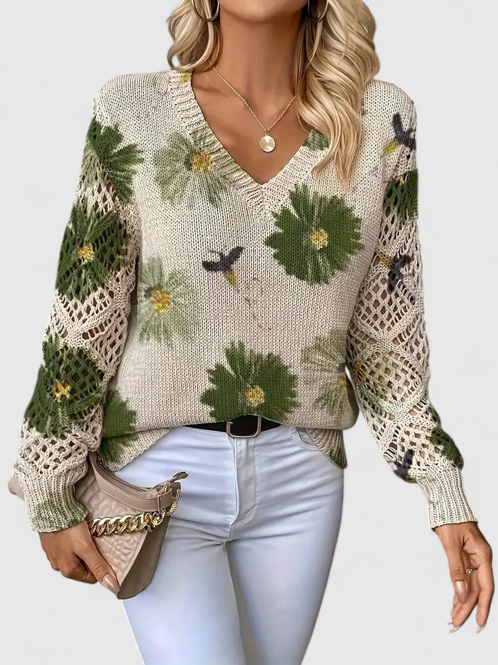 Aurelia – Elegancki sweter w kwiaty
