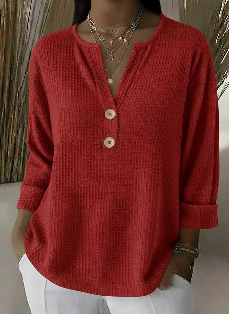 Lucinda™ | Bluzka z guzikami Henley