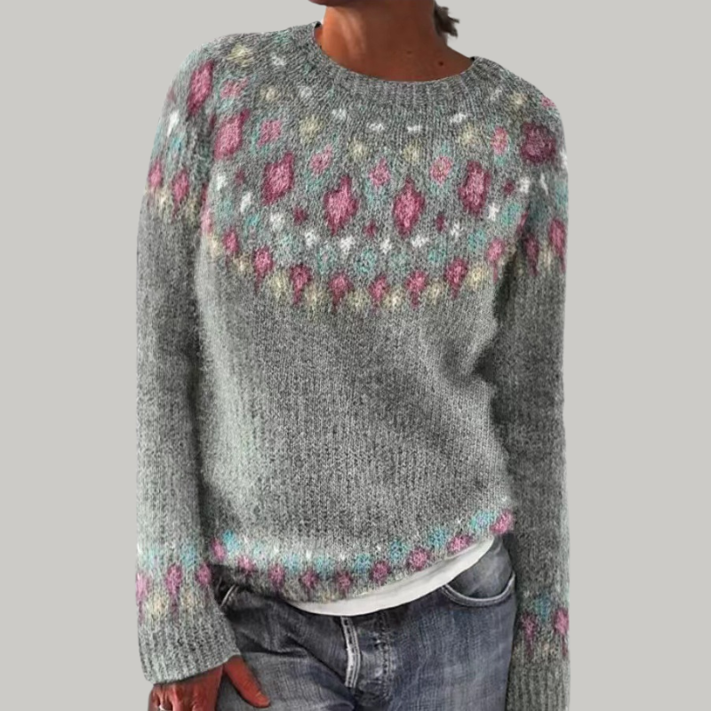 Zoralia | Wzorzysty sweter z dzianiny