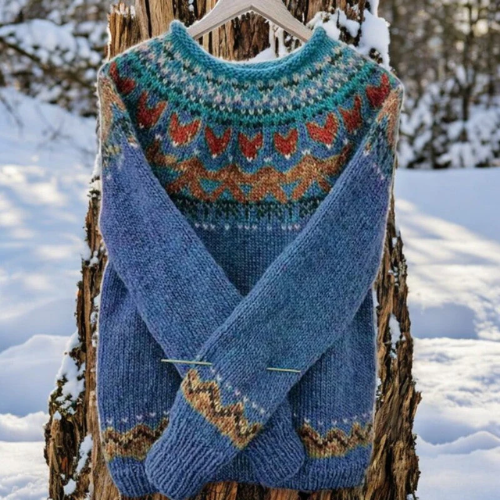 Zora | Dzianinowy sweter z tradycyjnym wzorem