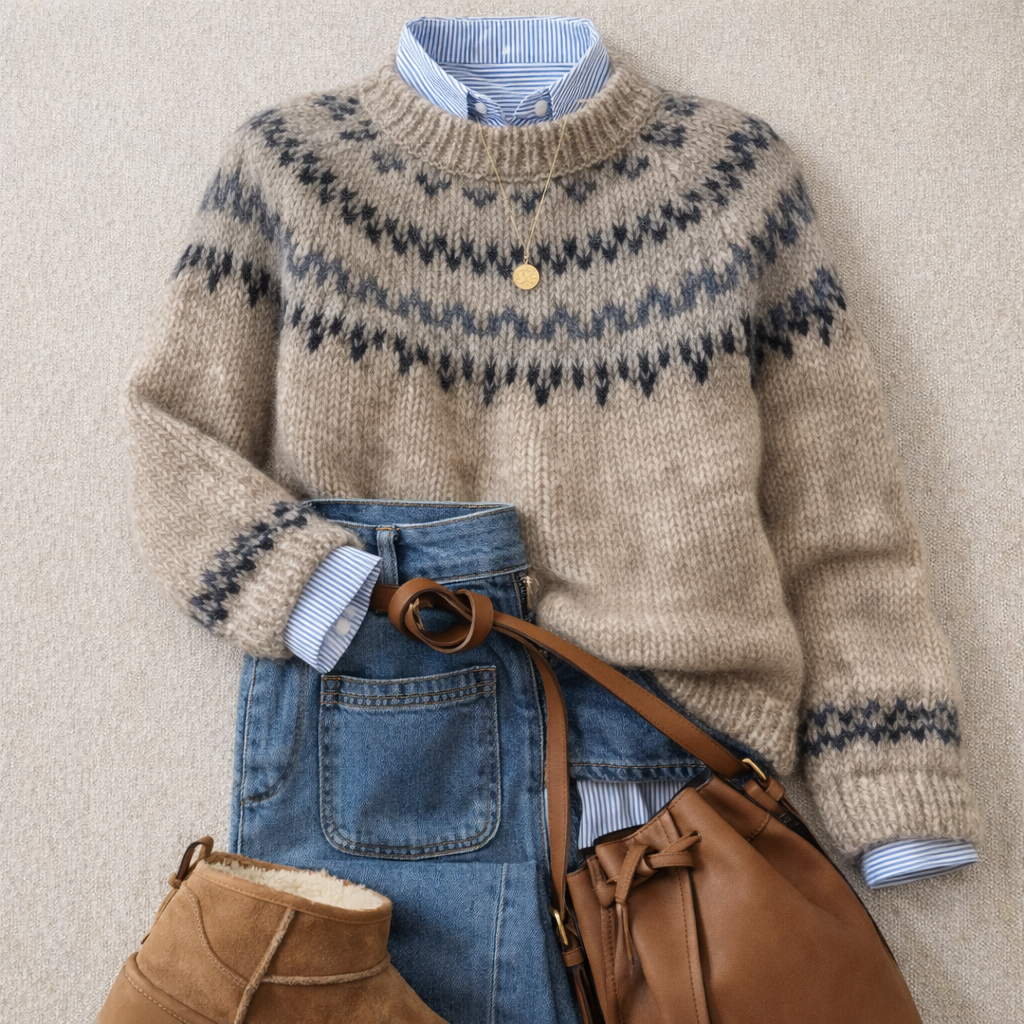 Ellen | Sweter z dzianiny w stylu nordyckim Heritage
