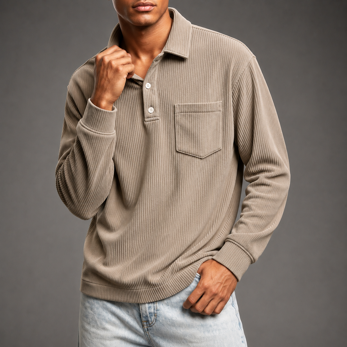 Benson| Casualowy sztruksowy pulower