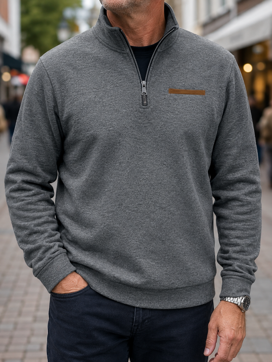 Austin | Sweter typu quarter-zip w stylu casual