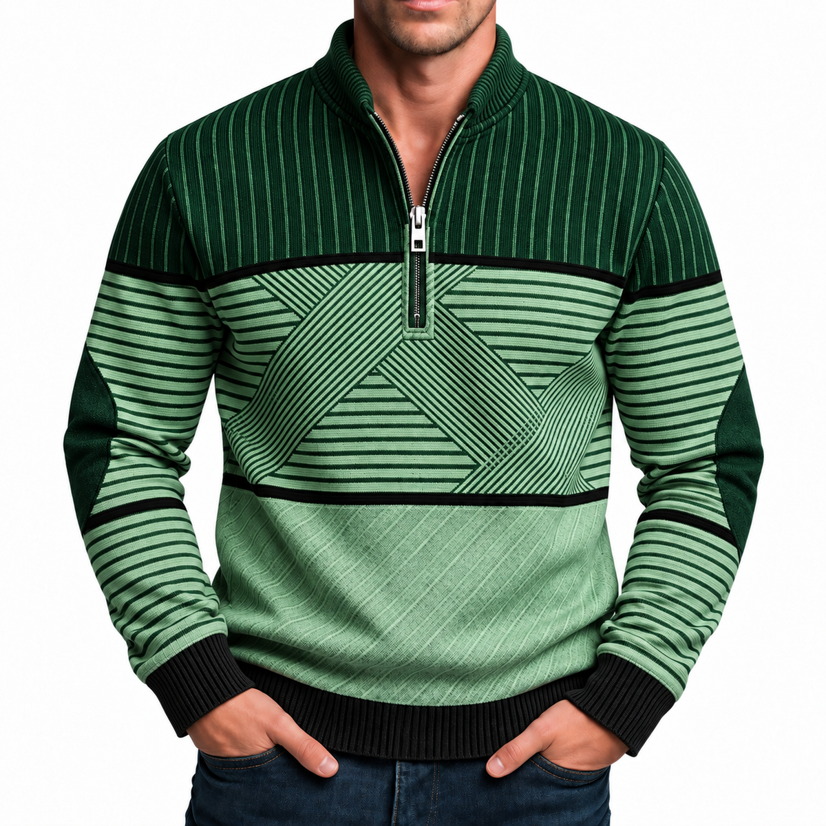 George | Sweter w stylu retro z suwakiem pod szyją